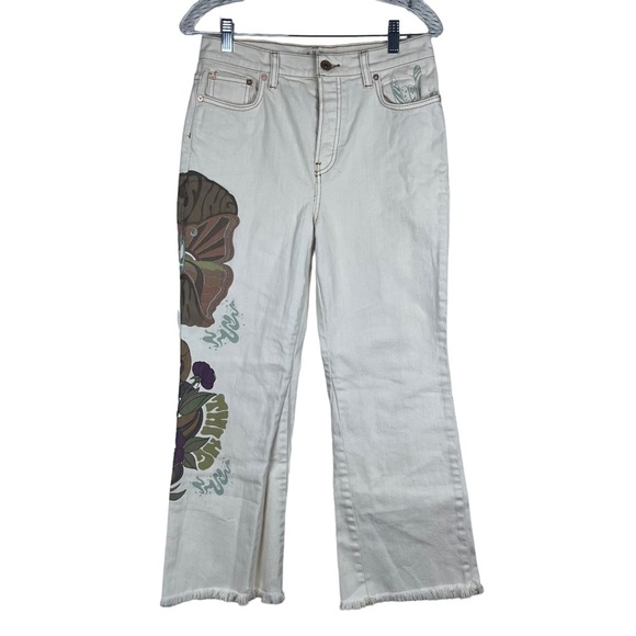 We the Free Rising Sun Psychedelic Boho Flower Power Graphic Cropped Jeans (27) - Picture 4 of 16